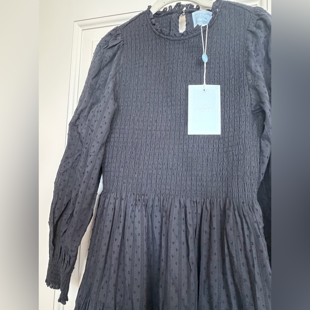 Hill House Home The Viviana Nap Dress - Black Linear Swiss Dot Size SBlack Linea - Picture 11 of 11